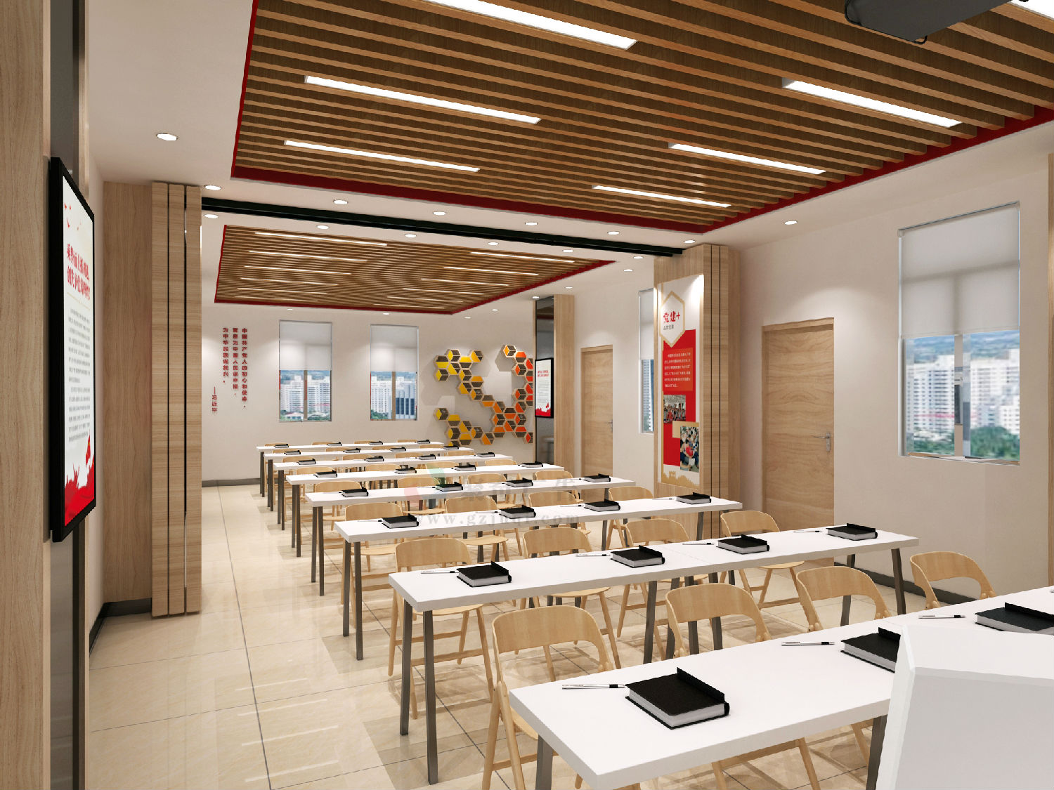 南湾设计党群服务中心党员活动室设计.jpg 南湾设计党群服务中心党员活动室设计.jpg