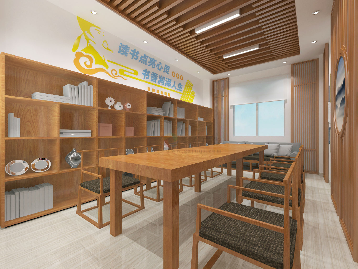 南湾社区党群服务中心读书室设计.jpg 南湾社区党群服务中心读书室设计.jpg
