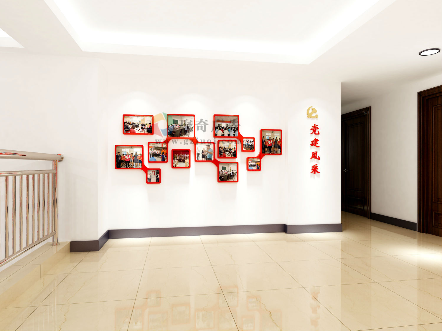 工会党建文化风采墙设计 工会党建文化风采墙设计