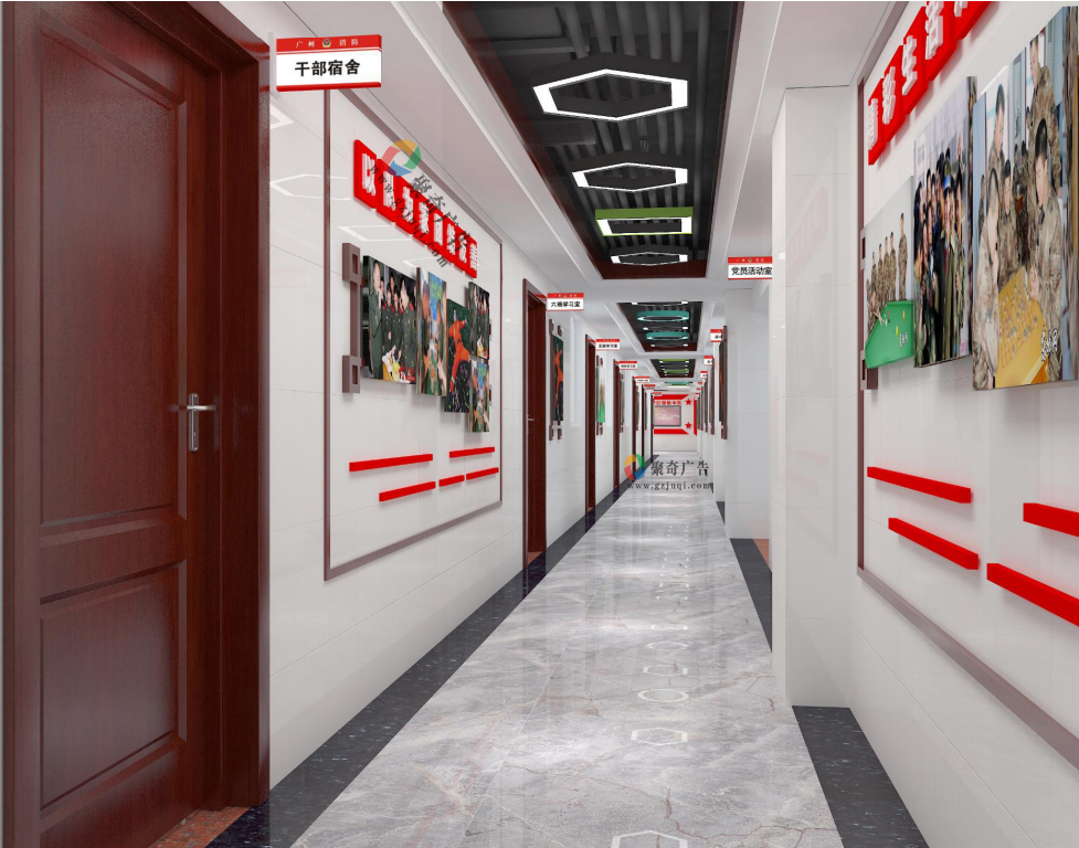 某消防武警部队文化长廊设计 某消防武警部队文化长廊设计