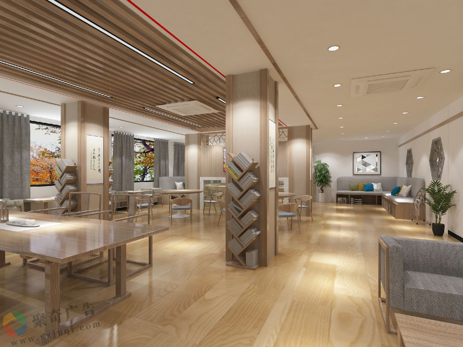 萝岗街党群服务中心党群阅览室设计 萝岗街党群服务中心党群阅览室设计